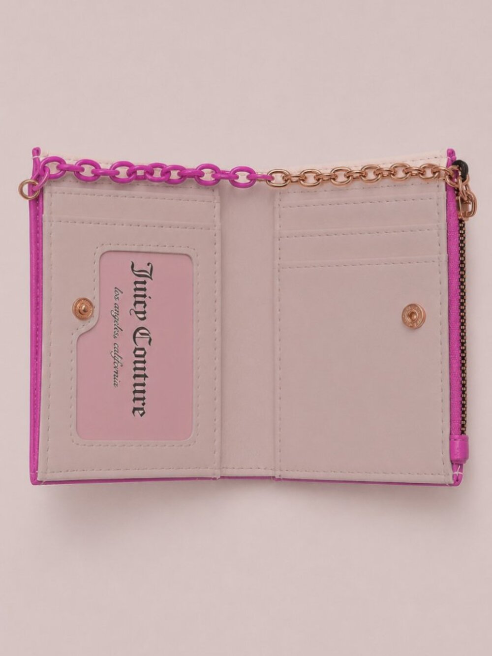 Juicy Couture Hot Pink “Can’t Tame Her” Bifold Wallet & Pull-Out Card Holder NWT - Picture 4 of 6
